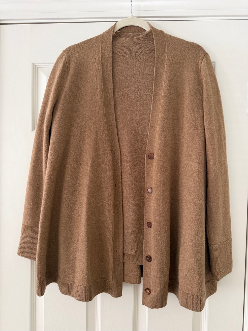 100% Cashmere Women's Cardigan and Short Sleeve Sweater Set